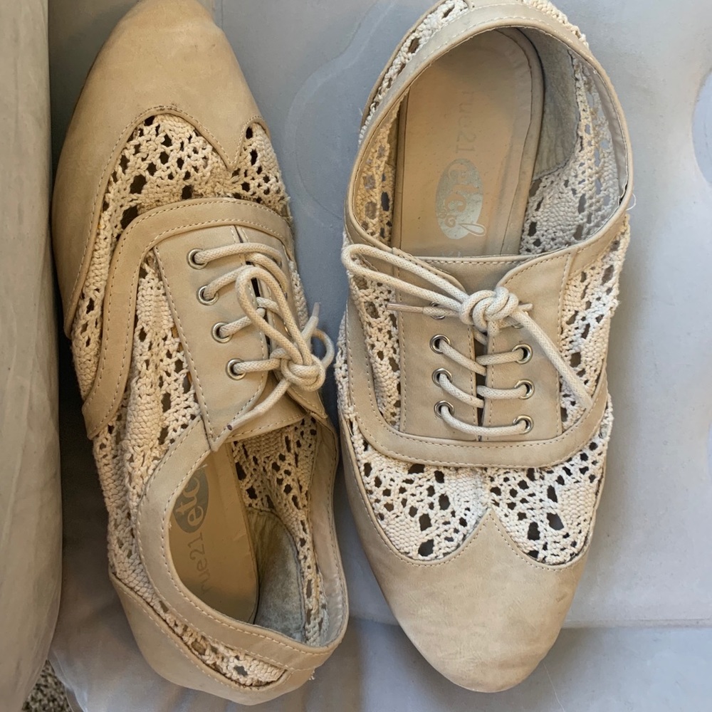 Tan lace shoes